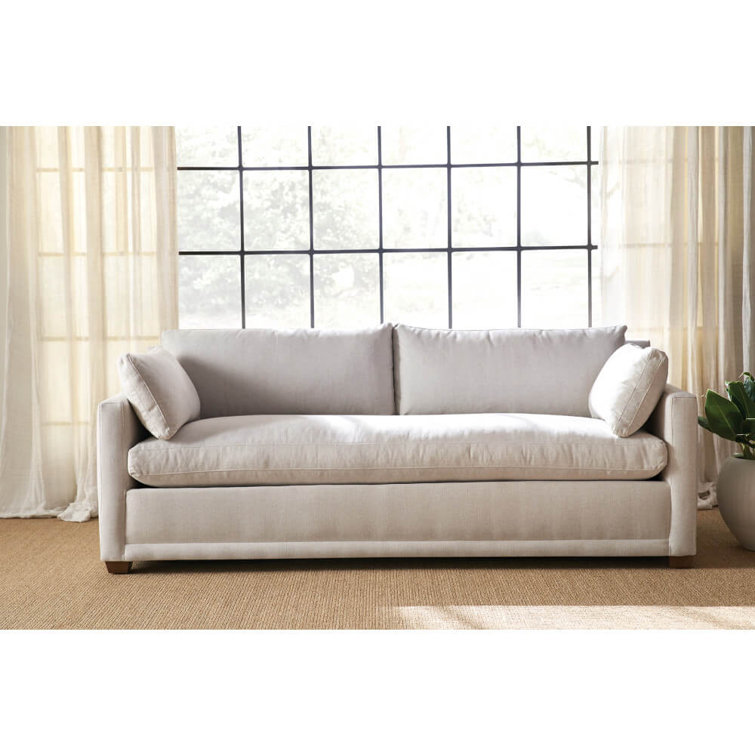 Slipcovered bench seat online sofa